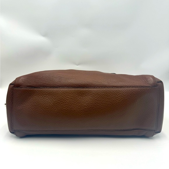 Auth Gucci Large Brown Pebbled Leather Lady Tassel Top Handle Tote Bag Preloved - Picture 4 of 15